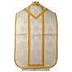 Roman chasuble in damask fabric with satin lining and golden braided edges Gamma s5