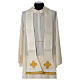 Roman chasuble in damask fabric with satin lining and golden braided edges Gamma s6
