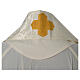 Roman chasuble in damask fabric with satin lining and golden braided edges Gamma s8