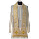 Roman Fiddleback Chasuble in golden brocade fabric with satin lining Gamma s6