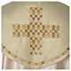 Chape croix moderne satin or ivoire s2