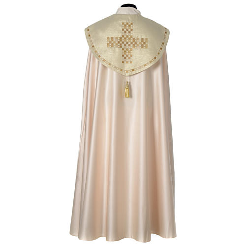 Satin cope with gold cross decoration, ivory 4