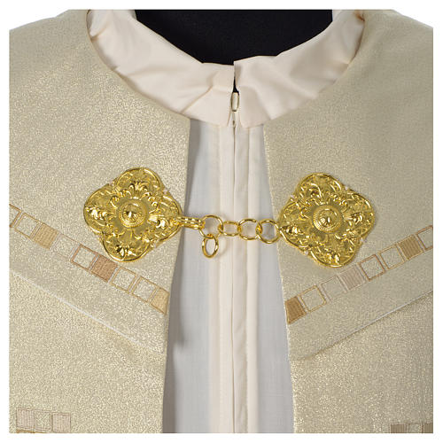 Satin cope with gold cross decoration, ivory 5