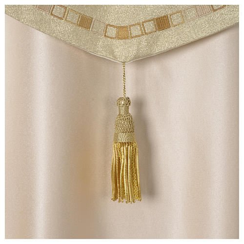 Satin cope with gold cross decoration, ivory 6