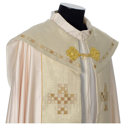 Satin cope with gold cross decoration, ivory 7
