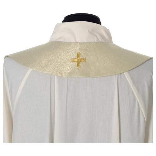 Satin cope with gold cross decoration, ivory 9