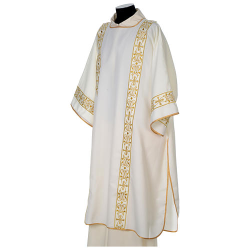 Dalmatic with golden decoration on gallons, ivory 4