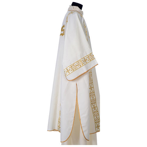 Dalmatic with IHS symbol and golden decoration on gallons, ivory 5
