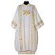 Dalmatic with IHS symbol and golden decoration on gallons, ivory s1