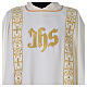 Dalmatic with IHS symbol and golden decoration on gallons, ivory s2