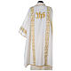 Dalmatic with IHS symbol and golden decoration on gallons, ivory s4