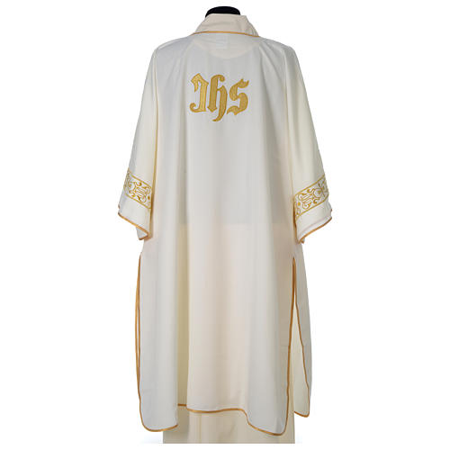 Dalmatic with IHS symbol and golden decorated gallons, ivory 4