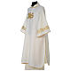 Dalmatic with IHS symbol and golden decorated gallons, ivory s3