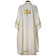 Dalmatic with IHS symbol and golden decorated gallons, ivory s4