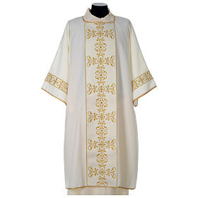 Dalmatic with golden embroidered orphrey, ivory