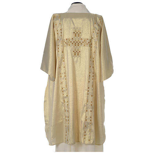 Gold dalmatic with modern lateral banding and cross 4
