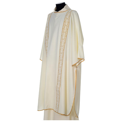 Dalmatic with golden decoration and velvet gallons, ivory 3
