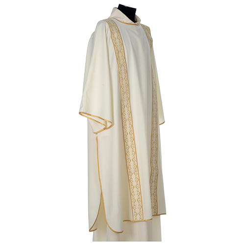 Dalmatic with golden decoration and velvet gallons, ivory 4