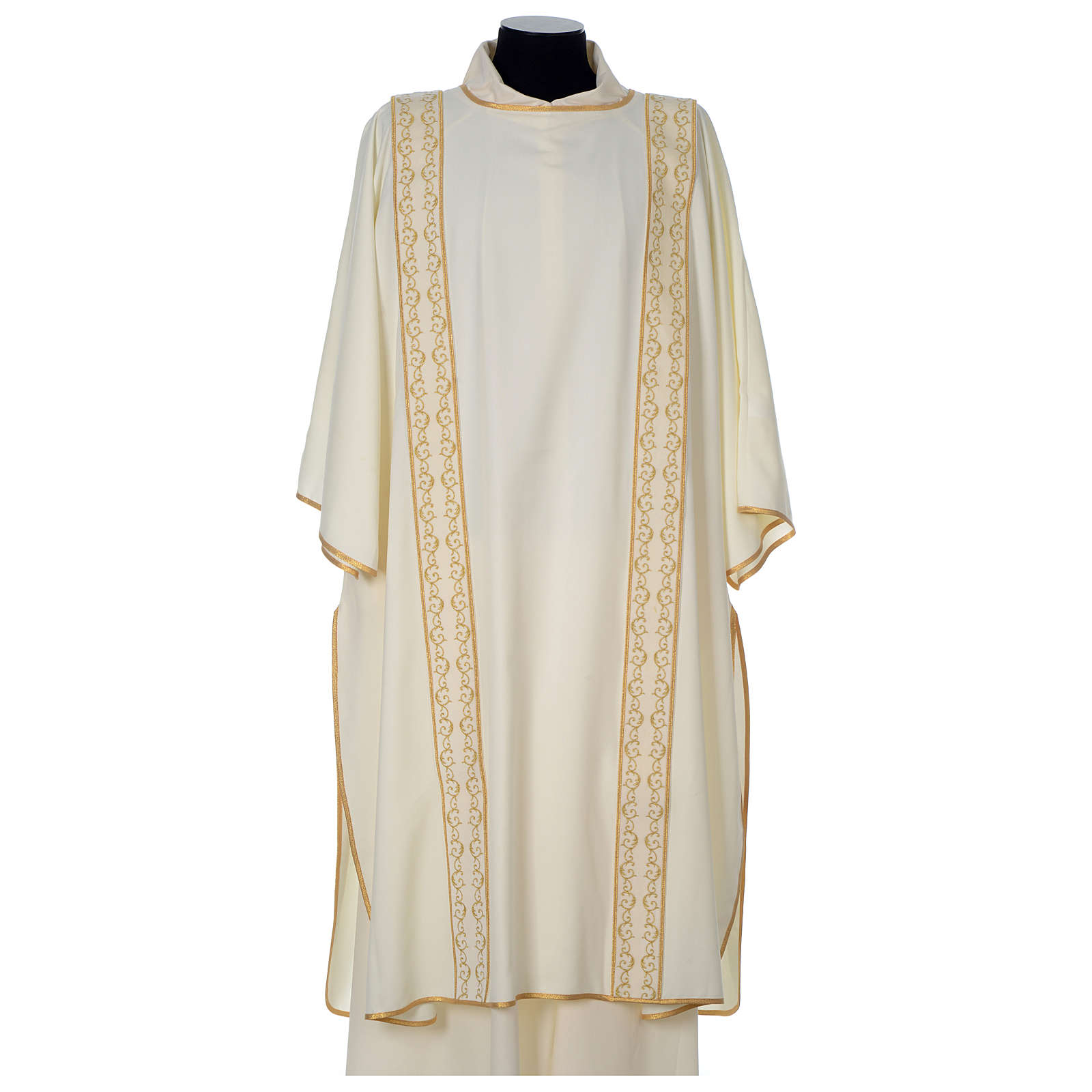 Dalmatic with gold embroidered lateral bands | online sales on HOLYART.com