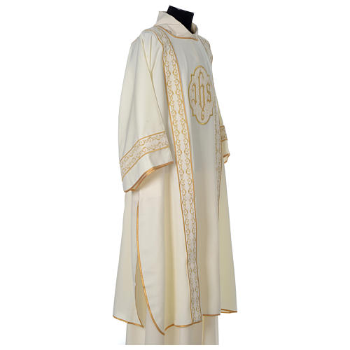Dalmatic with golden decoration and IHS, ivory 4