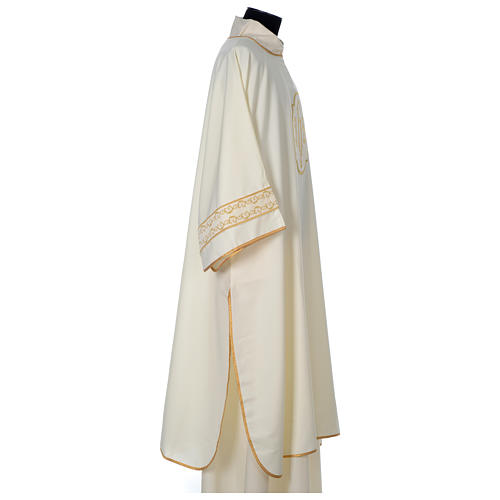 Dalmatic with IHS embroidery on velvet, ivory 6