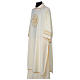 Dalmatic with IHS embroidery on velvet, ivory s3