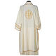 Dalmatic with IHS embroidery on velvet, ivory s5