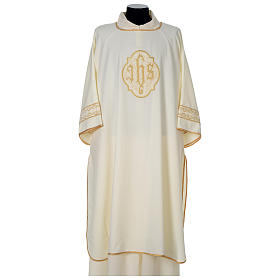 Dalmatic with gold embroidered IHS symbol