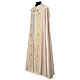 Liturgical Cope with IHS gold embroidered on hood and velvet panels s3