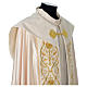 Liturgical Cope with IHS gold embroidered on hood and velvet panels s7
