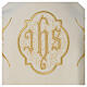 Véu umeral cor de marfim IHS decorações douradas s2