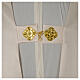 Véu umeral cor de marfim IHS decorações douradas s7