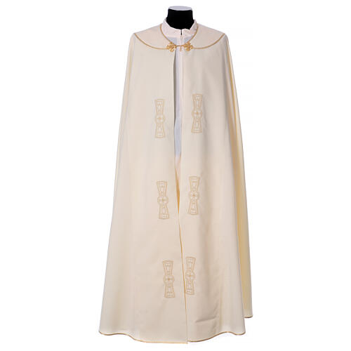 Liturgical cope 100% polyester with golden cross 1