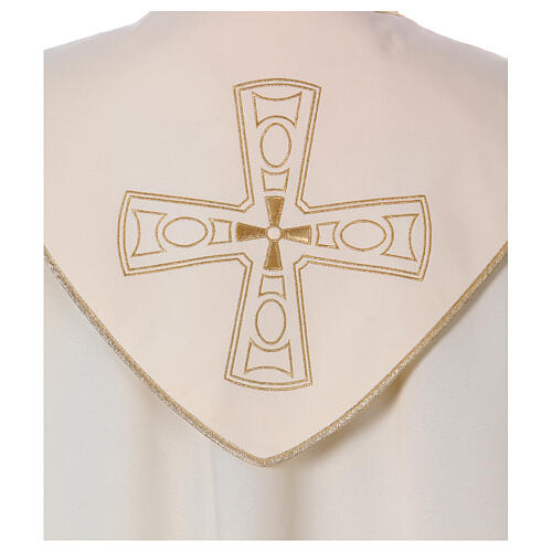 Liturgical cope 100% polyester with golden cross 2