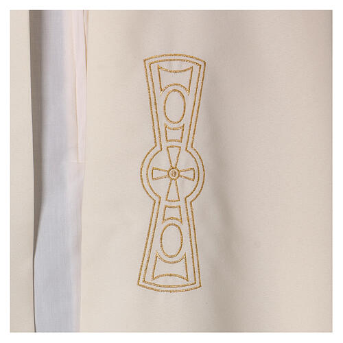 Liturgical cope 100% polyester with golden cross 4