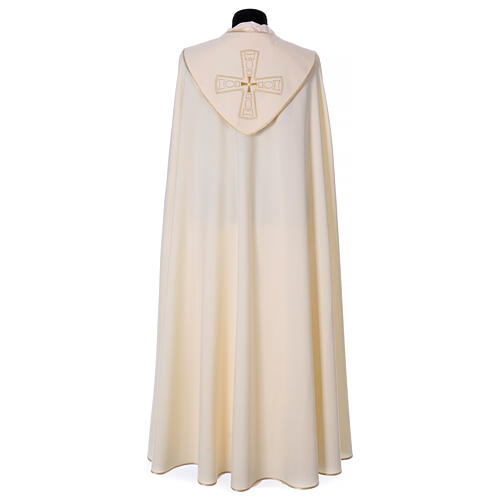 Liturgical cope 100% polyester with golden cross 5