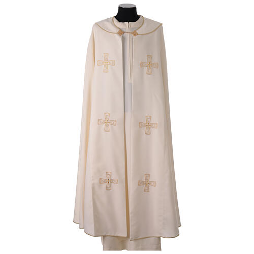 Liturgical cope 100% polyester with golden cross Gamma 1