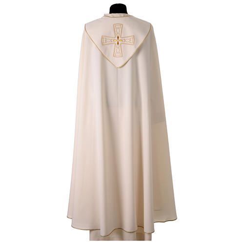 Liturgical cope 100% polyester with golden cross Gamma 6
