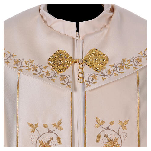 Cope with clasp, 100% polyester, golden embroidery 5