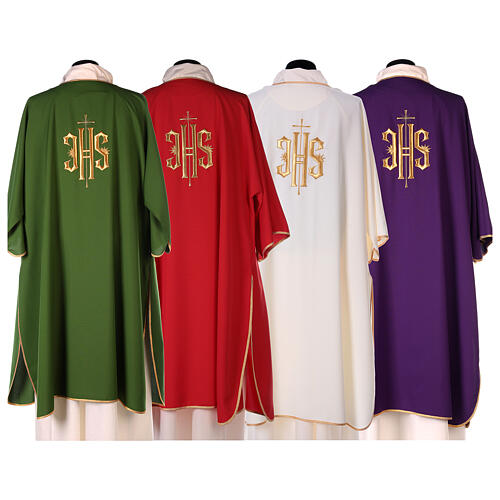 Dalmatic, cross with embossed IHS, 100% polyester 10