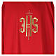 Dalmatique croix avec IHS décoration en relief 100% polyester s2