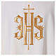 Dalmatique croix avec IHS décoration en relief 100% polyester s5