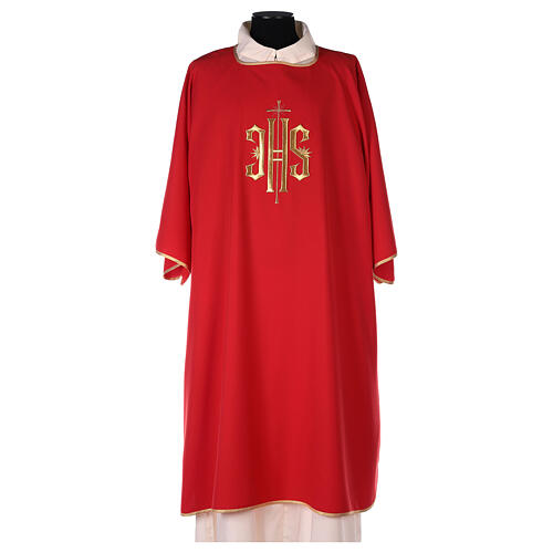 Deacon dalmatic cross with embroidered IHS 100% polyester 4