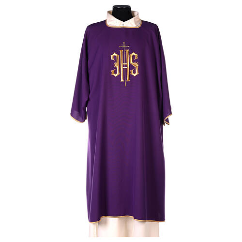 Deacon dalmatic cross with embroidered IHS 100% polyester 7