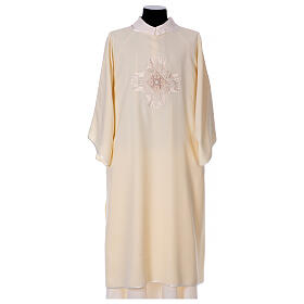 Copes, Roman Chasubles and Dalmatics: Dalmatic with woven cross decoration 100% polyester