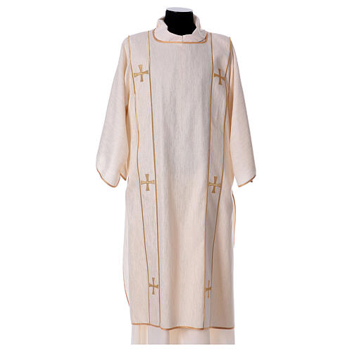 Dalmatic with golden cross, polyester cotton and lurex 6