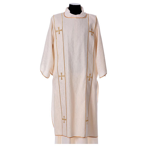 Dalmatic with golden cross, in polyester cotton lurex 6