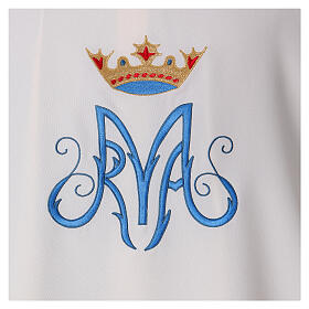 Ivory dalmatic with Marian crown 100% polyester