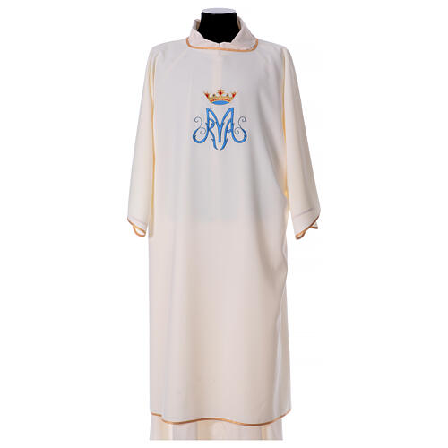 Ivory dalmatic with Marian crown 100% polyester 1