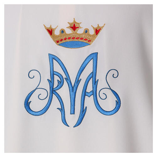 Ivory dalmatic with Marian crown 100% polyester 2